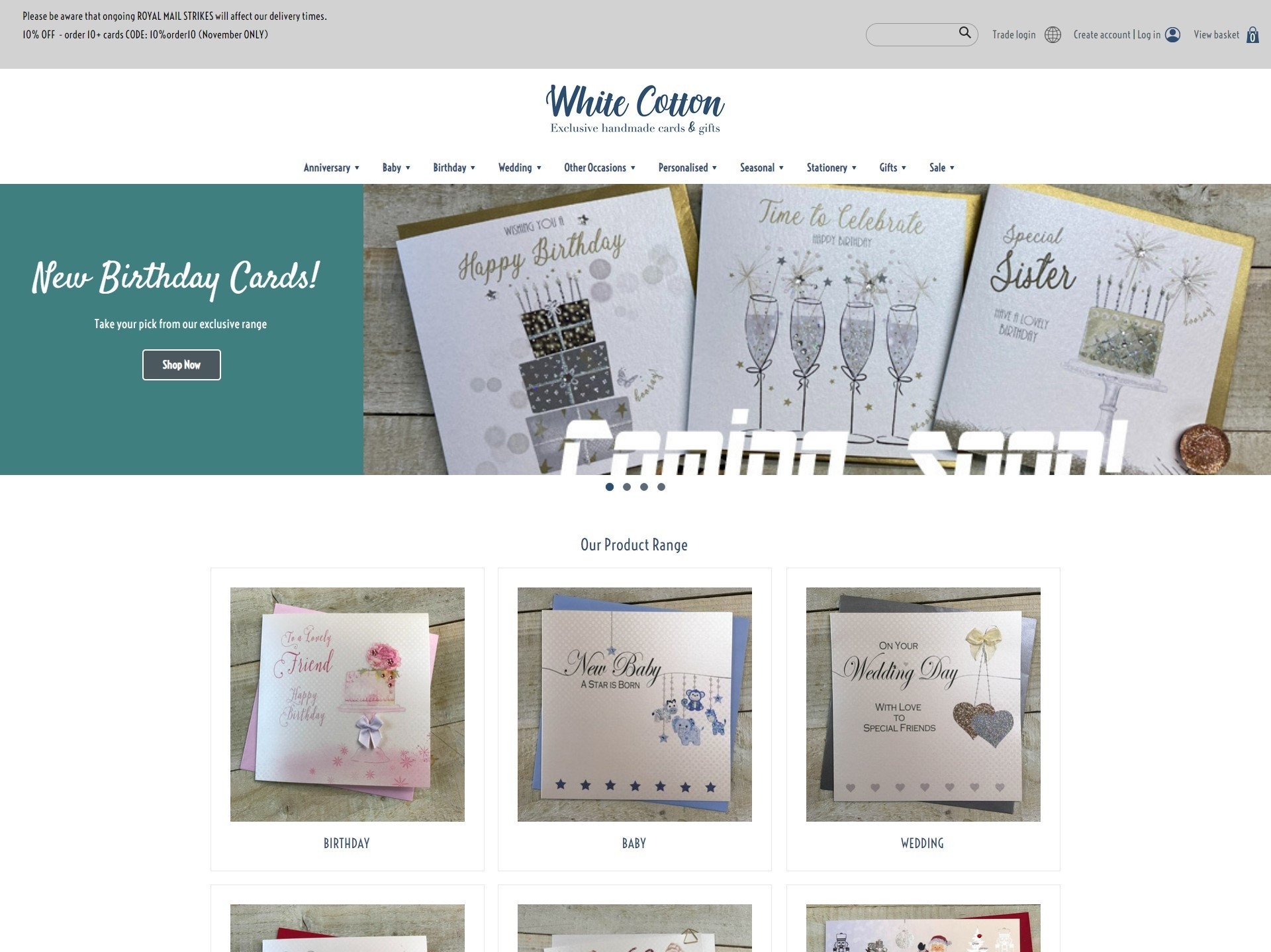 The new White Cotton website, designed by it'seeze shown on desktop
